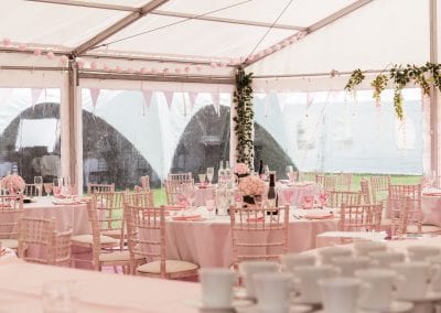 inside of a marquee for a wedding in london
