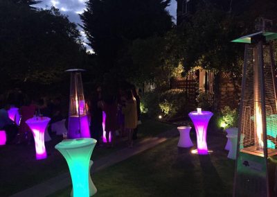 led lighting at garden party in london